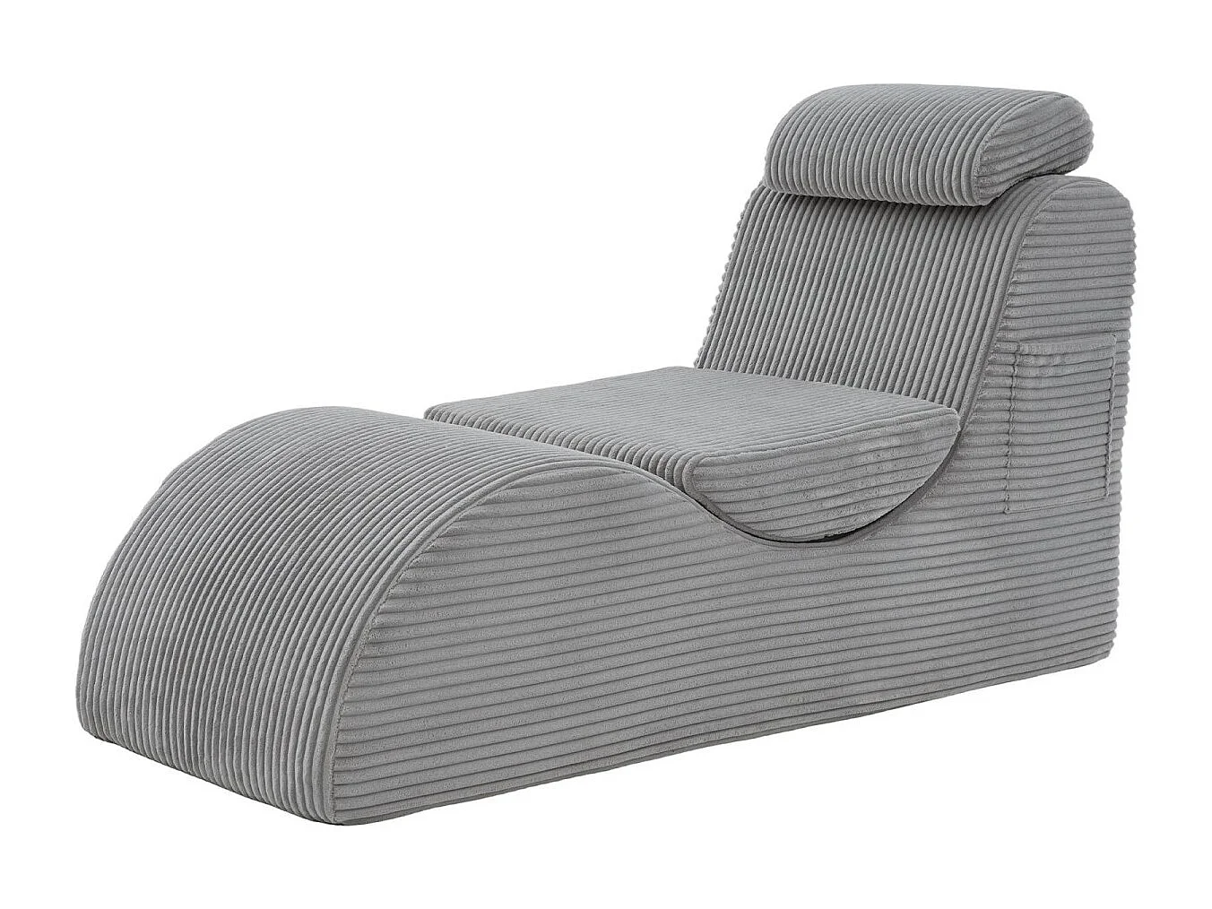 Chaise Longue en Corde Côtelée - Confort Ergonomique - Coussin Amovible 2-en-1 - Support 200kg - Idéale Salon & Bureau
