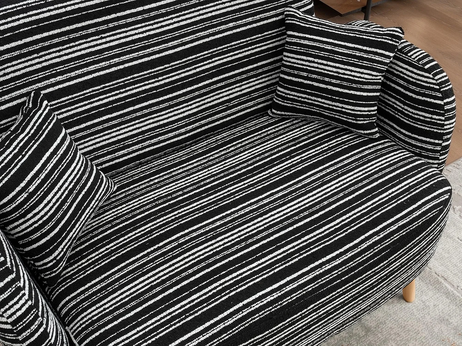 Linea 2.0 Compact 2-Zitsbank 121 cm – Zeer Robuust 250 kg, Bouclé Stof met Opbergzakjes – Perfect voor Kleine Ruimtes en Alle Kamers