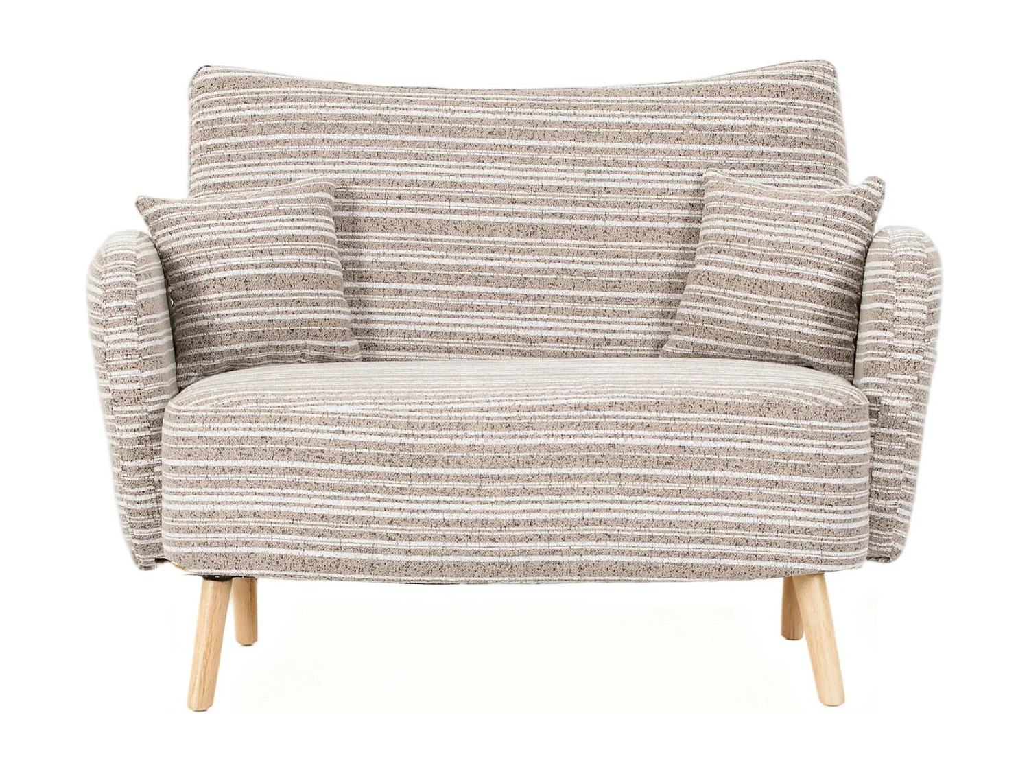 Linea 2.0 - Petit Canapé 2 Places Kaki - Extrêmement Robuste 250kg, Tissu Bouclé avec Poches - Parfait pour les Petits Espaces et Toutes les Pièces