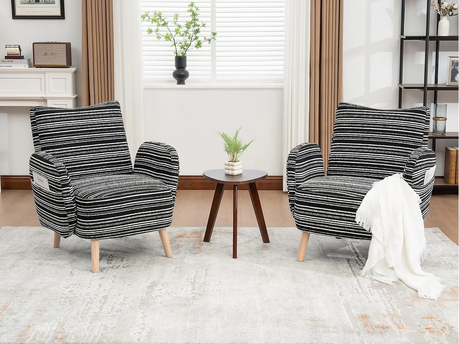 Linea 1.0 - Relaxfauteuil Bouclé met Armleuningen en Zakjes - Ergonomisch Comfort - Voor het Decoreren van Elke Kamer