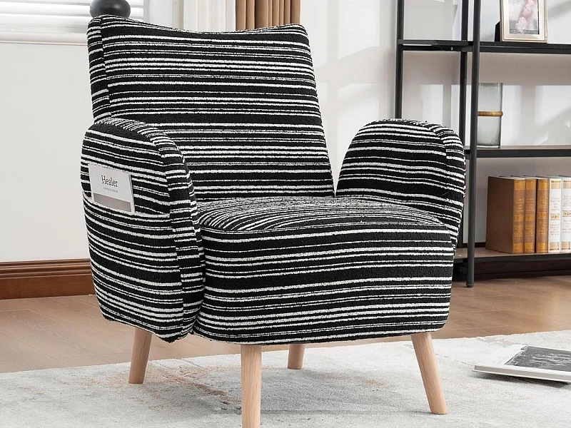 Linea 1.0 - Relaxfauteuil Bouclé met Armleuningen en Zakjes - Ergonomisch Comfort - Voor het Decoreren van Elke Kamer