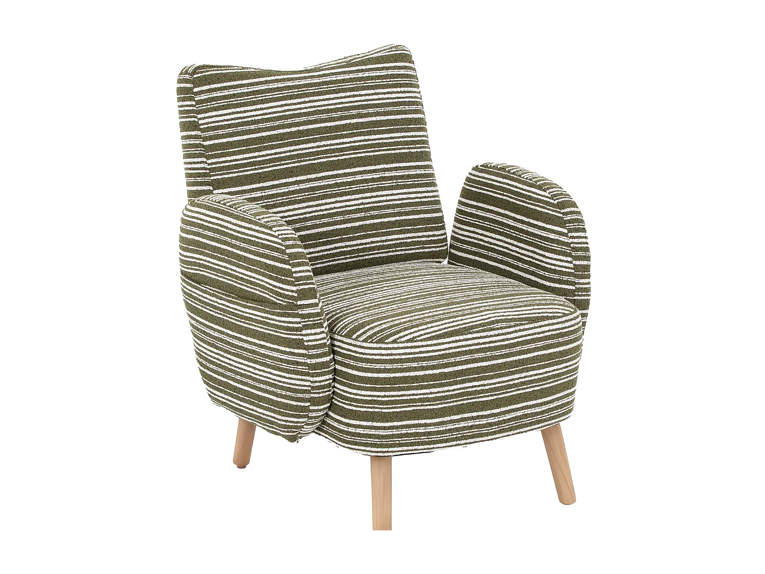 Linea 1.0 - Fauteuil Relax Bouclé avec Accoudoirs à Poches - Confort Ergonomique - Vert - Pour décorer toute pièce
