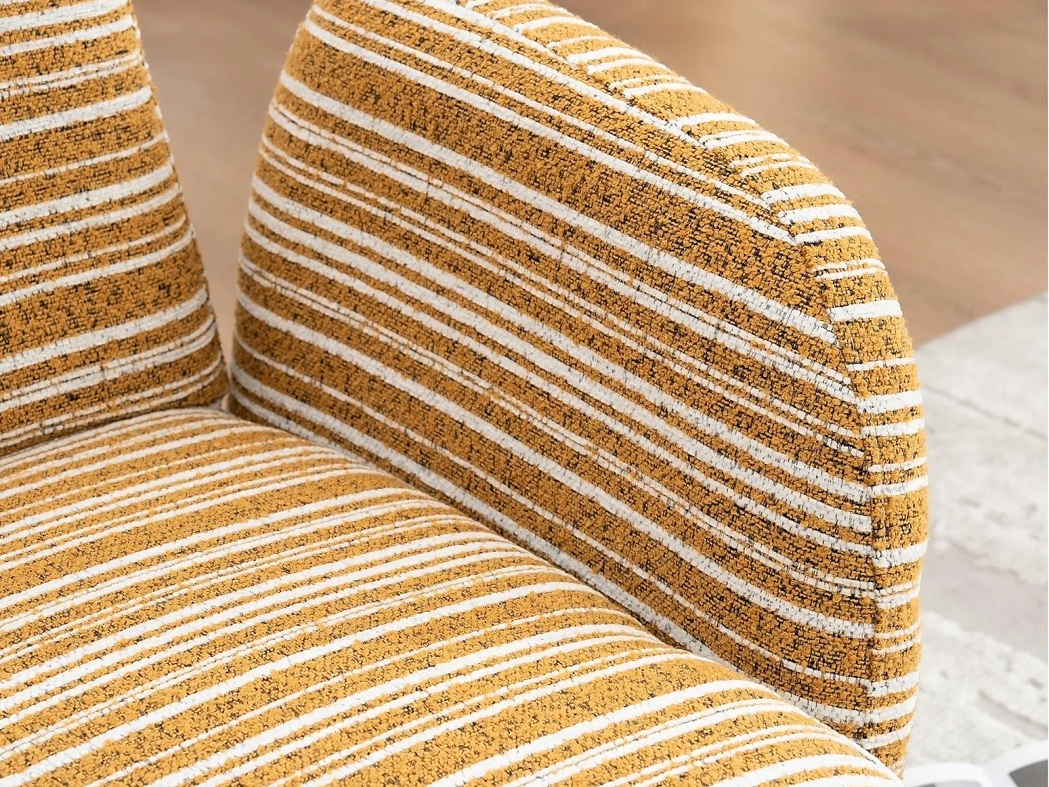 Linea 1.0 - Fauteuil Relax Bouclé avec Accoudoirs à Poches - Confort Ergonomique - Jaune - Pour décorer toute pièce