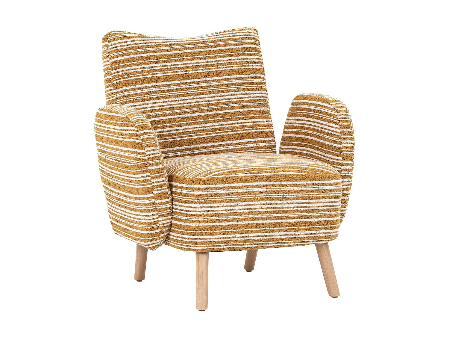 Linea 1.0 - Relaxfauteuil Bouclé met Armleuningen en Zakjes - Ergonomisch Comfort - Voor het Decoreren van Elke Kamer