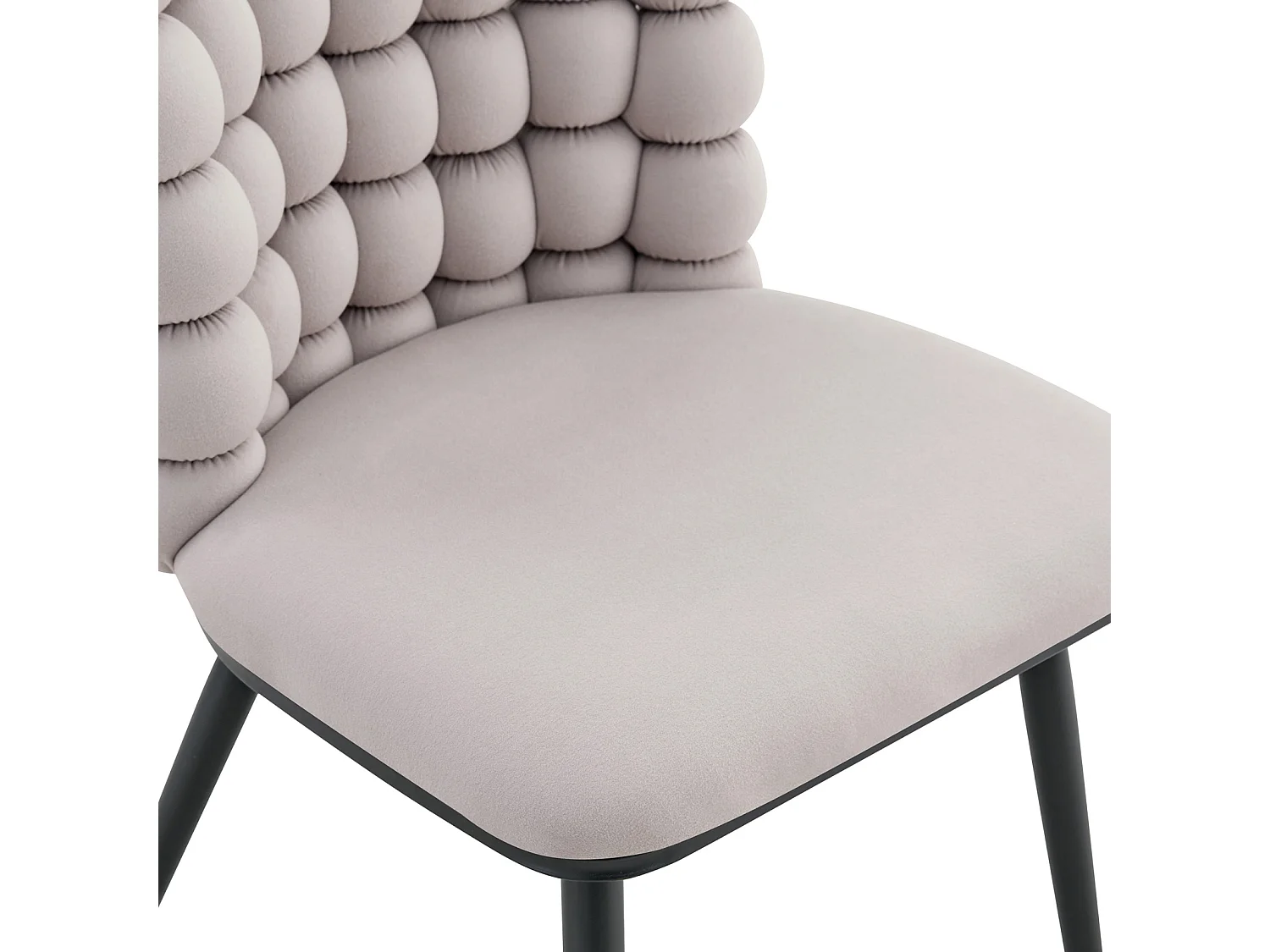 Lot de 2 chaise de salle à manger - pieds en métal - velours - gris
