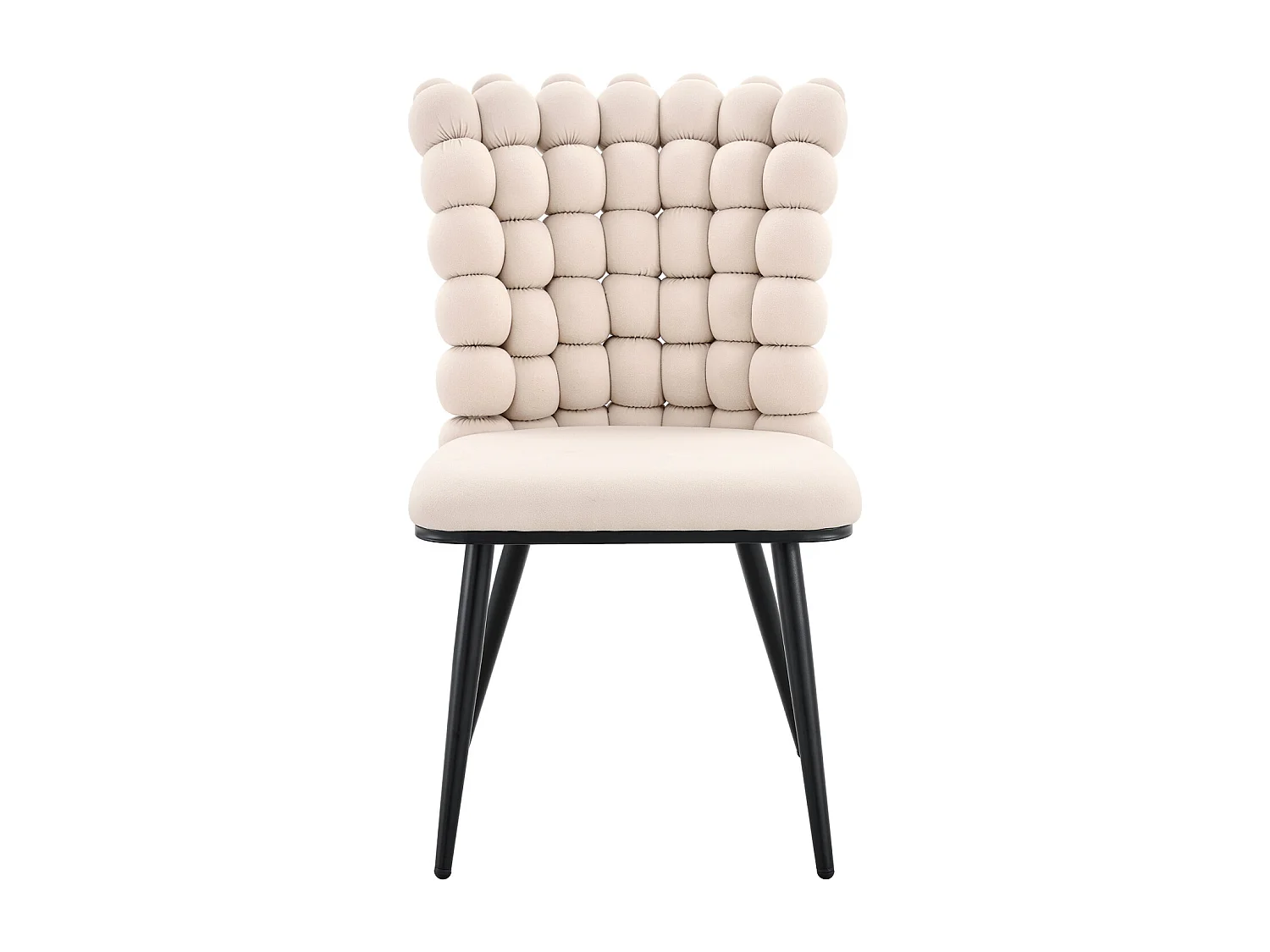 Lot de 2 chaise de salle à manger - pieds en métal - velours - blanc