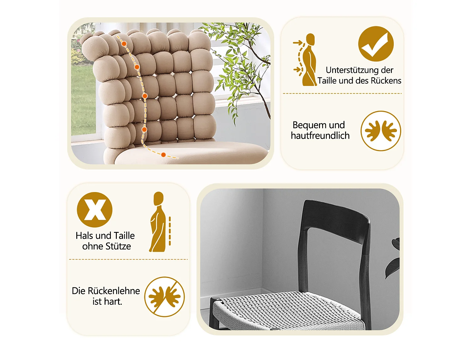 Set van 2 eetkamerstoelen - metalen poten - fluweel - camel