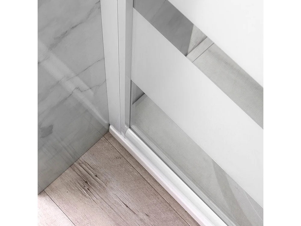 Cabine De Douche 70X70 Cristal Sérigraphié 4Mm Profilé Sérigraphié Blanc | Venere