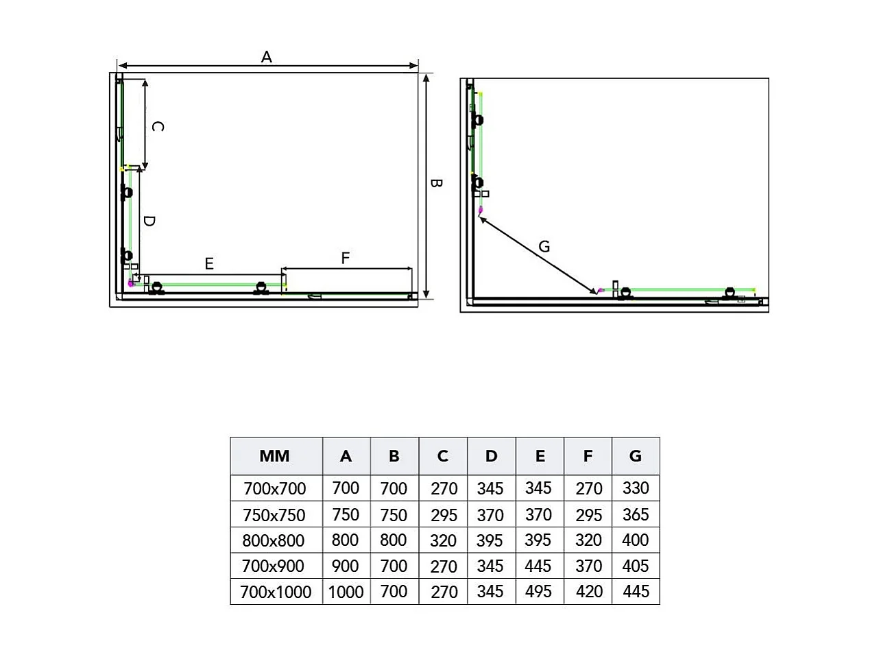 Cabine De Douche 70X70 Cristal Sérigraphié 4Mm Profilé Sérigraphié Blanc | Venere