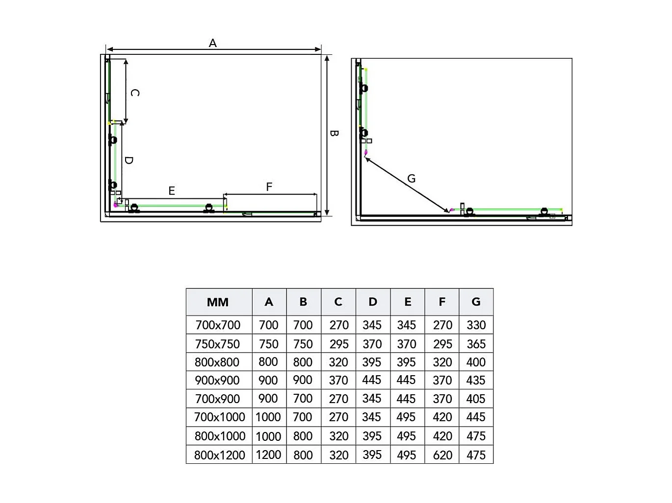 Cabine De Douche En Verre Trempé Transparent 70X70 | Luna