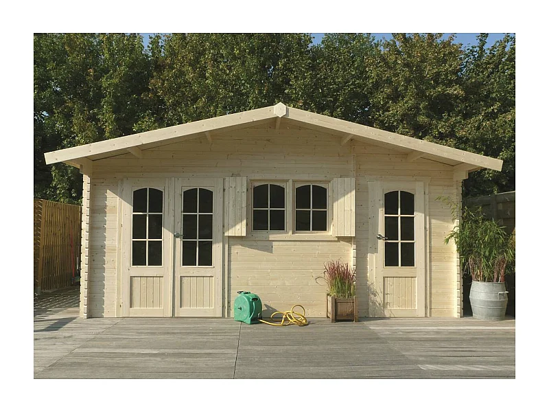 Abri jardin bois "Rostock" - 22.04 m² - 5.68 x 3.88 x 2.75 m - 40 mm