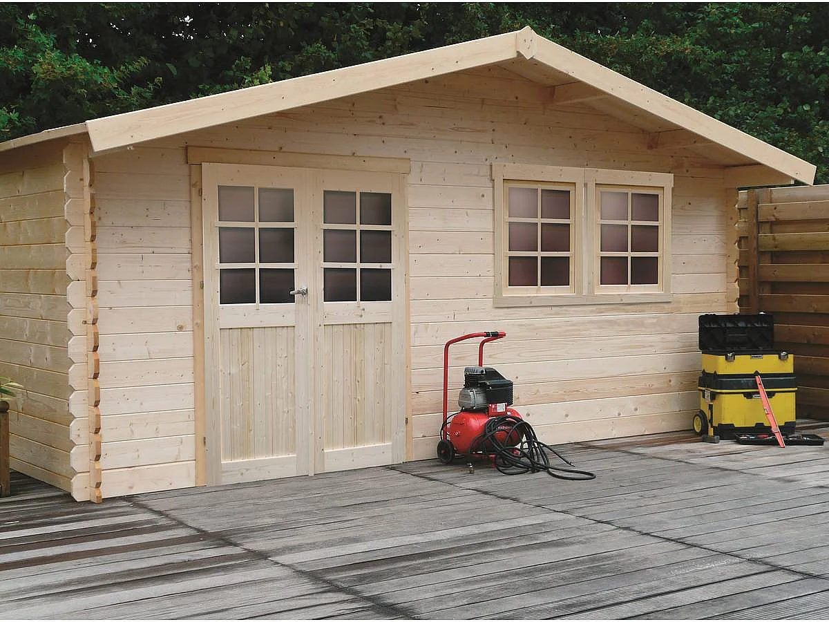 Abri jardin bois "Vernier" - 34.84 m² - 6.05 x 5.75 x 2.53 m - 28 mm