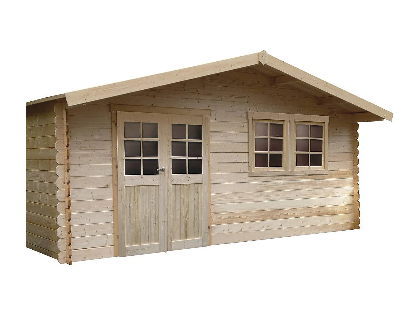 Abri jardin bois "Vernier" - 34.84 m² - 6.05 x 5.75 x 2.53 m - 28 mm