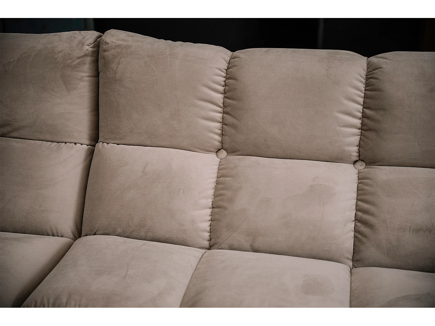 Sofá esquinero Pufs tapizados Sillones giratorios Set - marrón terciopelo - VIVIEN