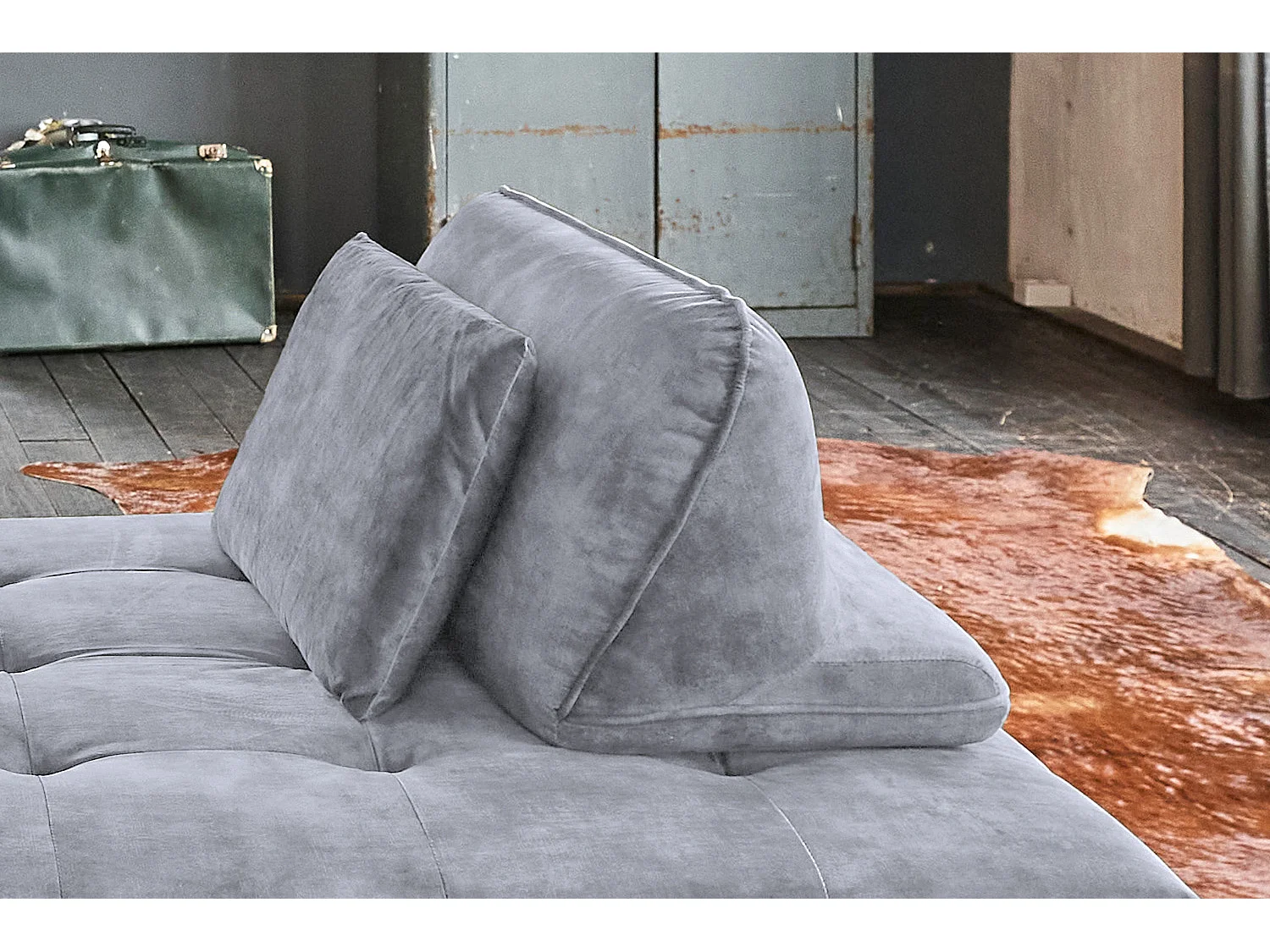 Sofá cama - Gris terciopelo - WIOLO