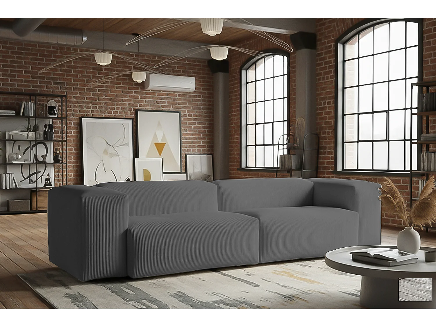 Sofa - Grau Cord - CELESTE