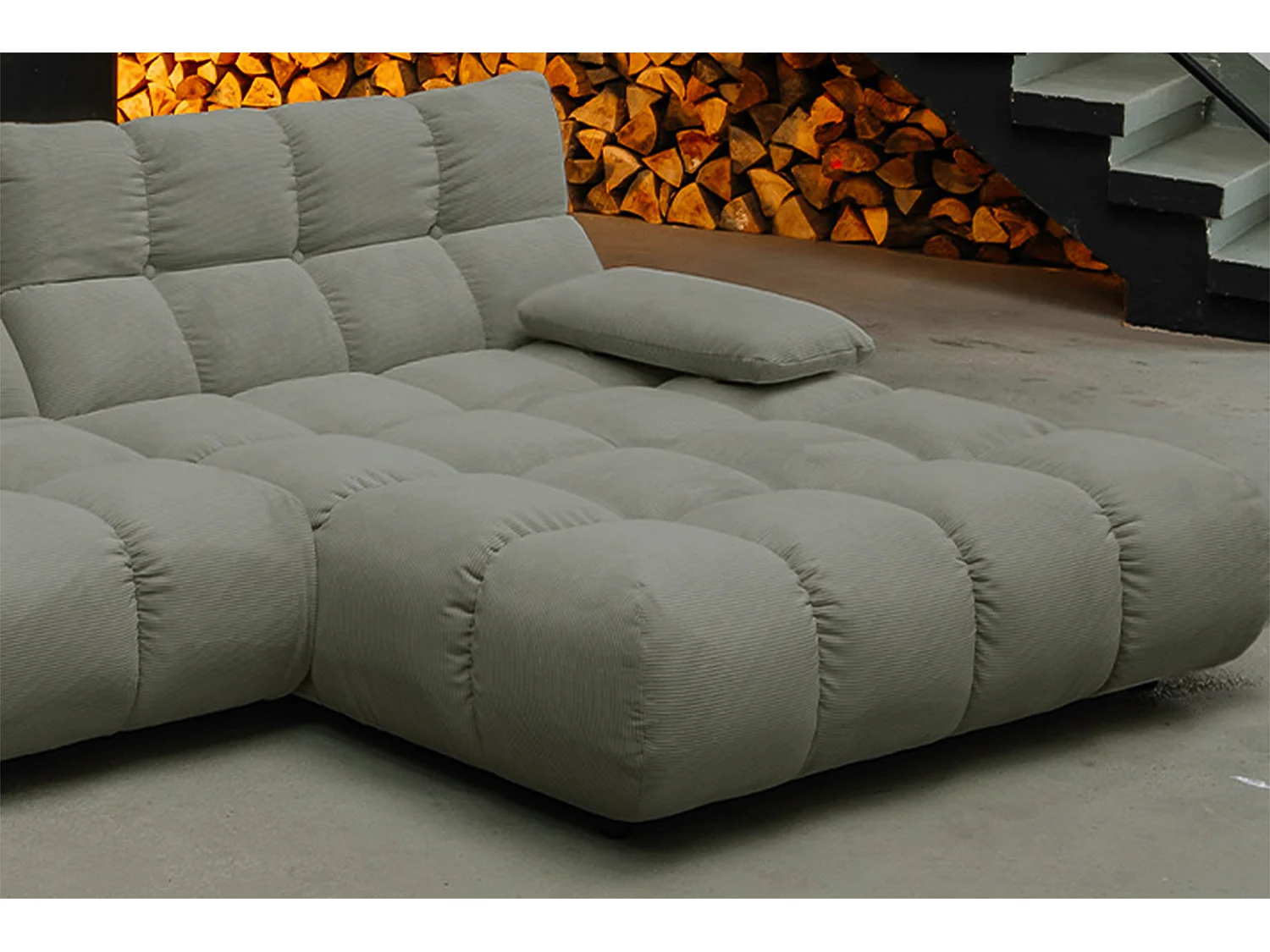 Sofá esquinero - Verde Pana - VIVIEN