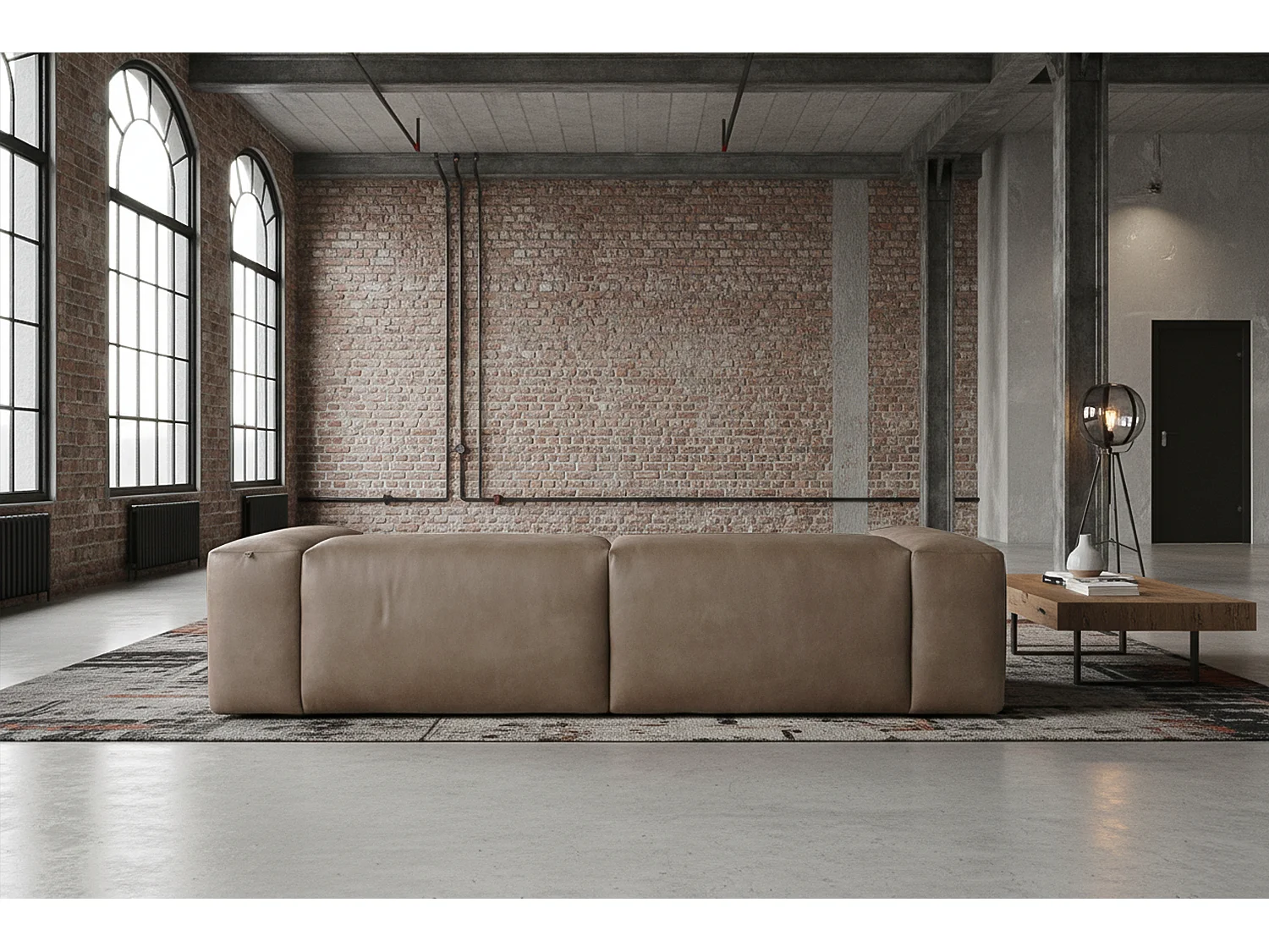 Sofa - Anthrazit Lederfaserstoff - CELESTE