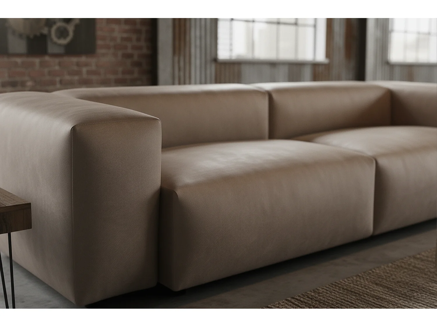 Sofa - Anthrazit Lederfaserstoff - CELESTE