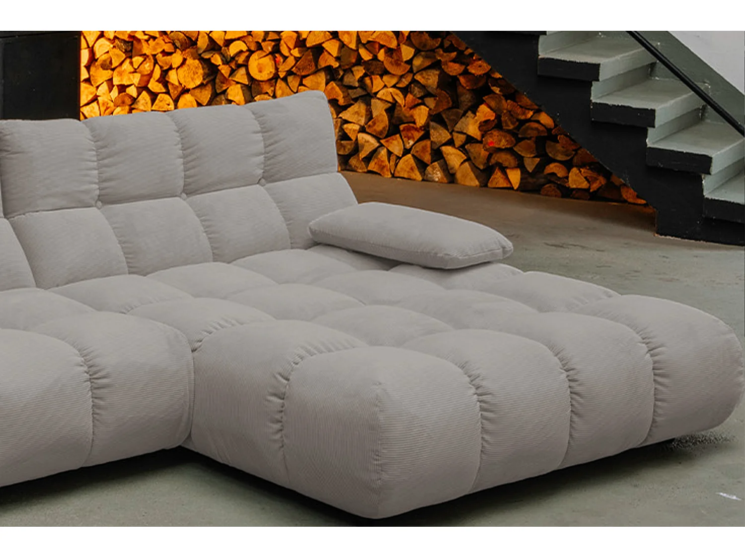 Sofá esquinero - Gris Pana - VIVIEN