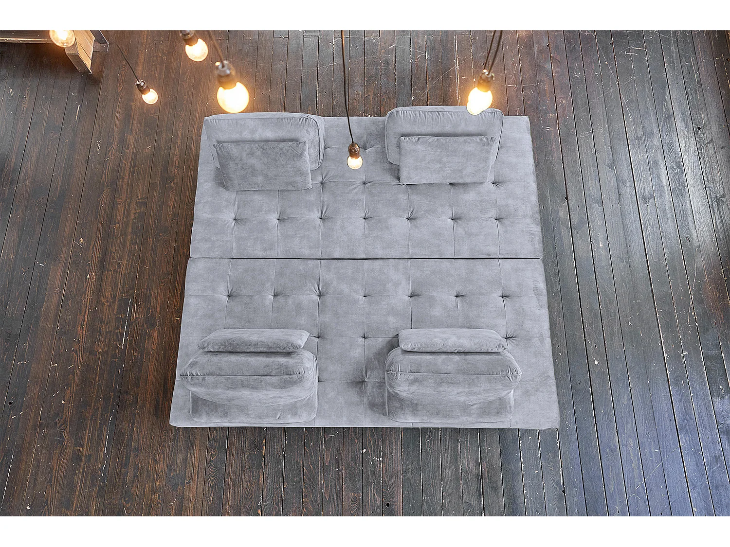 Sofá cama - Gris terciopelo - WIOLO