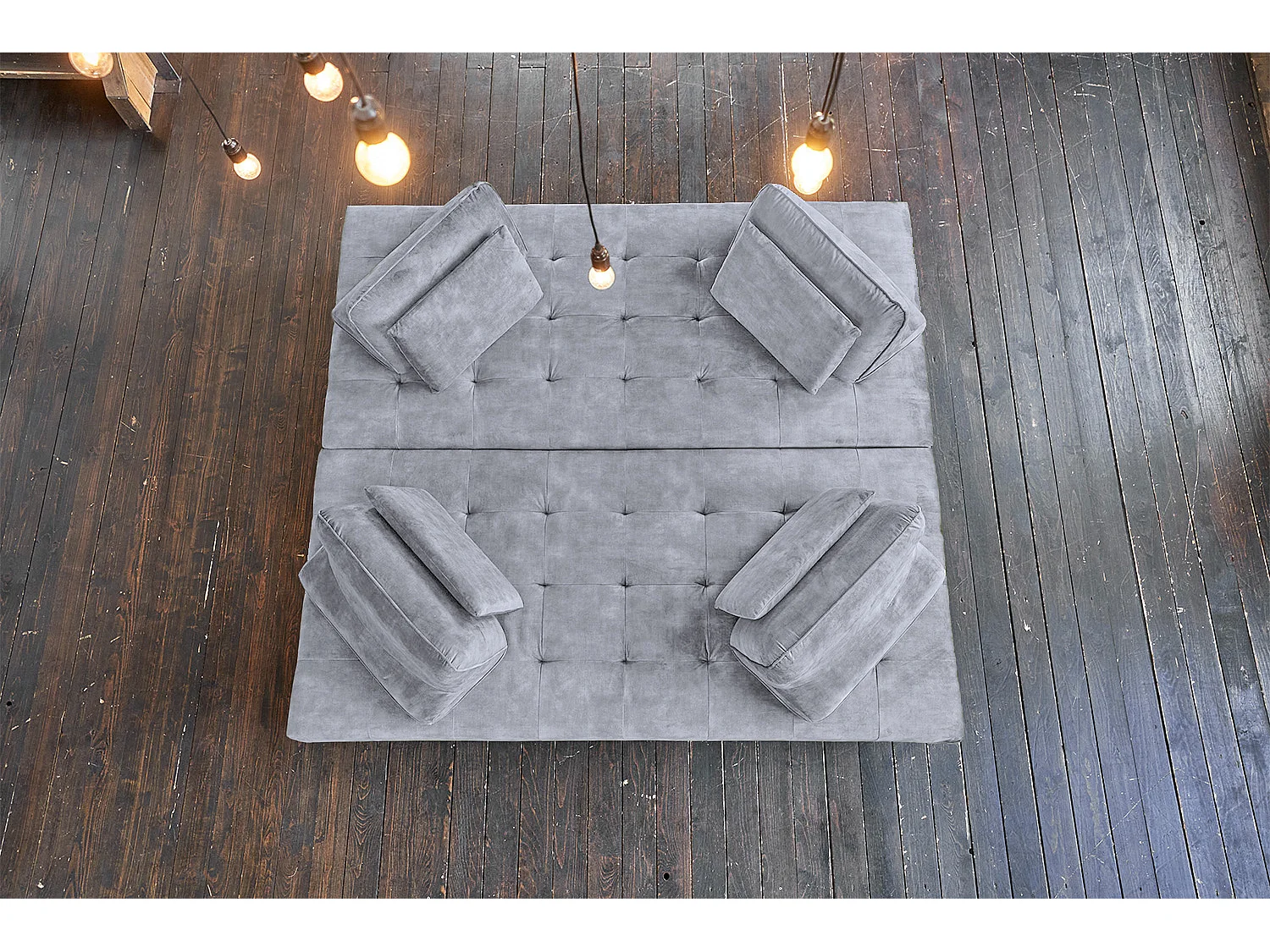 Sofá cama - Gris terciopelo - WIOLO