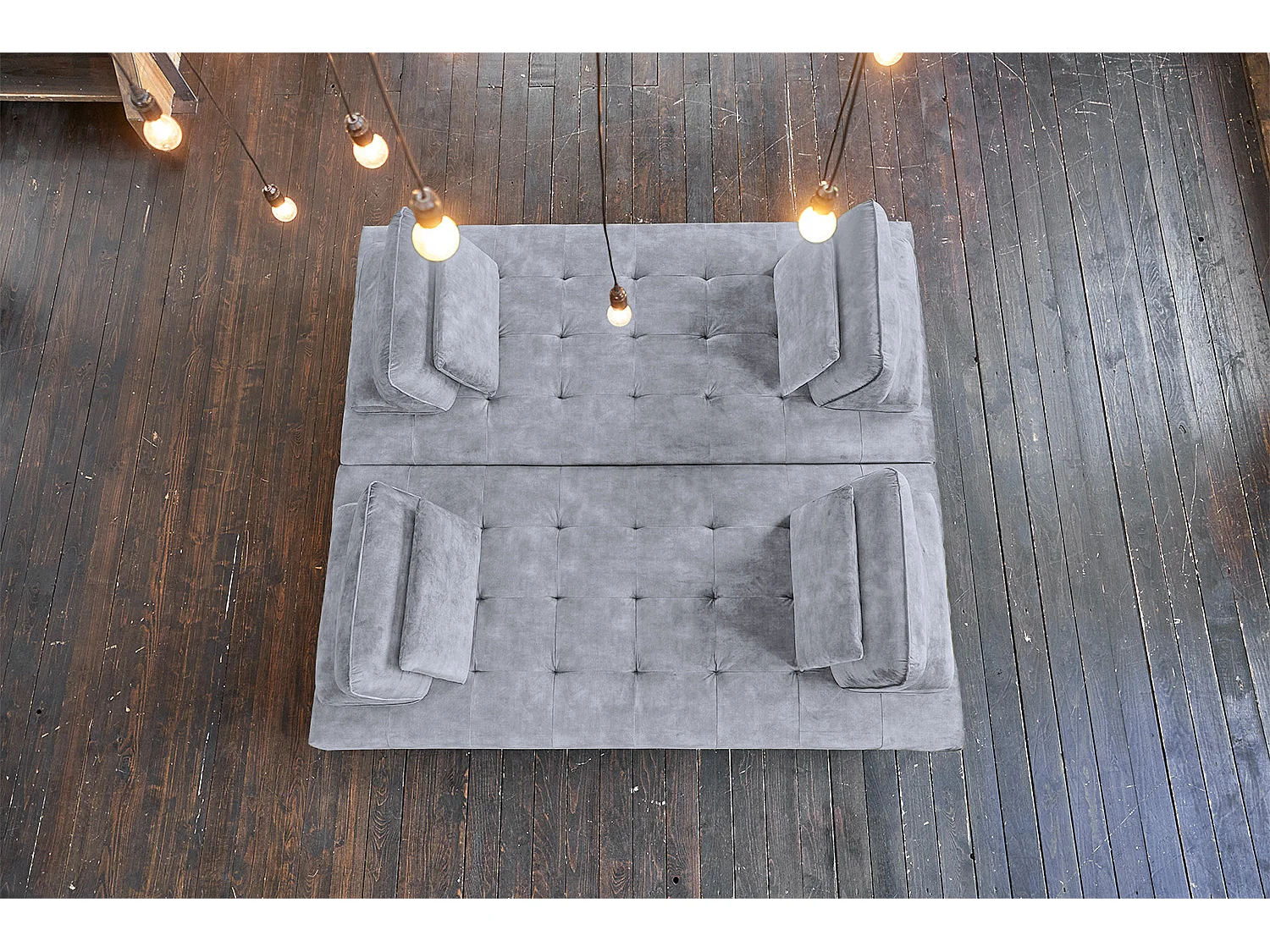 Sofá cama - Gris terciopelo - WIOLO