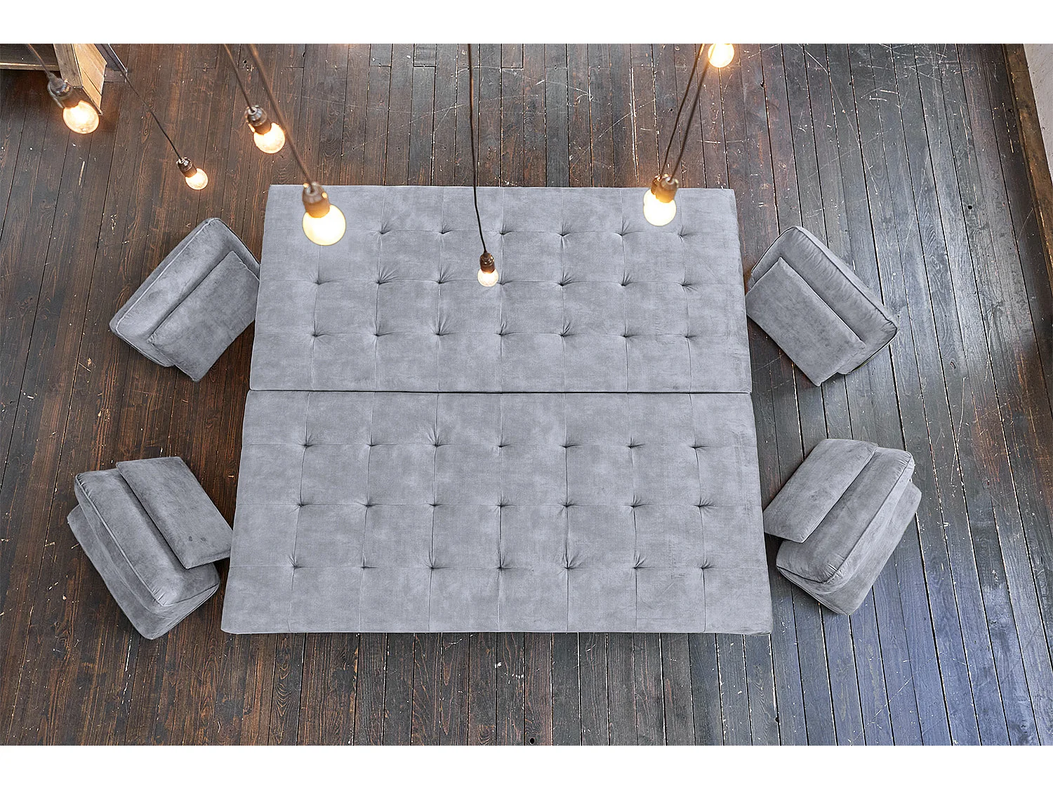 Sofá cama - Gris terciopelo - WIOLO