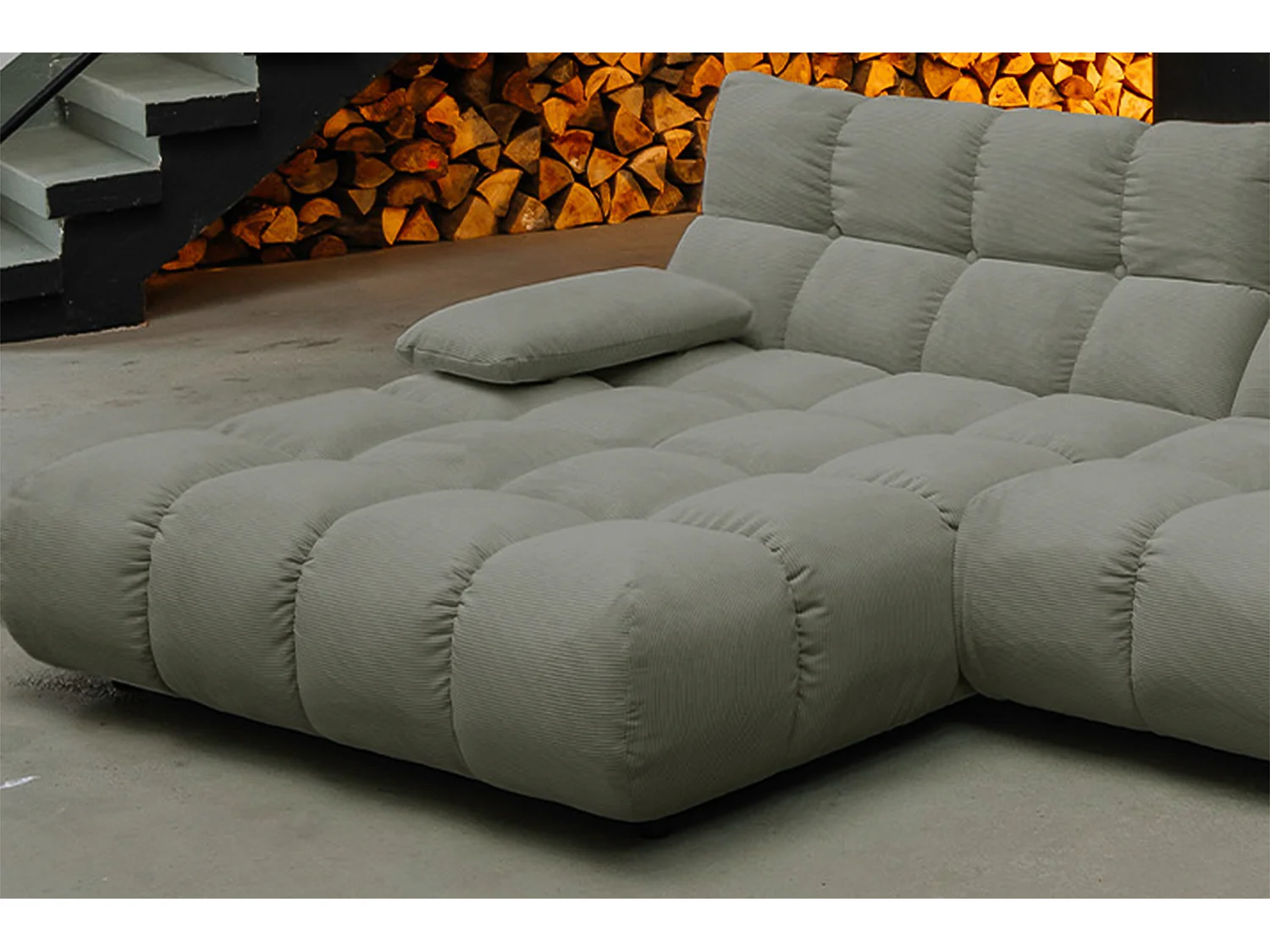 Sofá esquinero - Verde Pana - VIVIEN