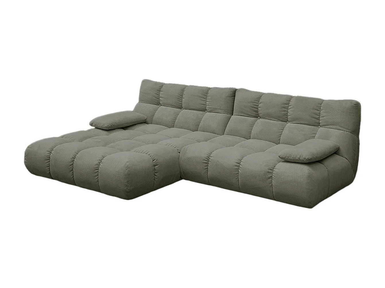 Canapé d'angle - Vert Velours côtelé - VIVIEN