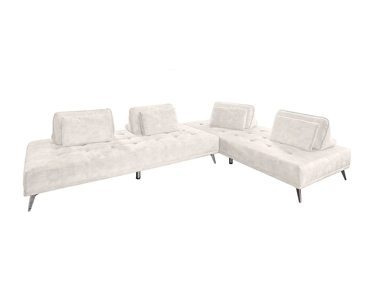 Sofá cama - blanco crema terciopelo - WIOLO