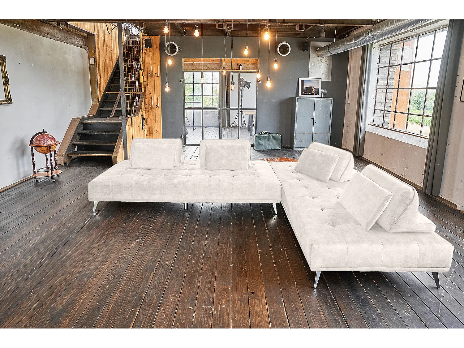 Daybed - Cremeweiß Velvet - WIOLO