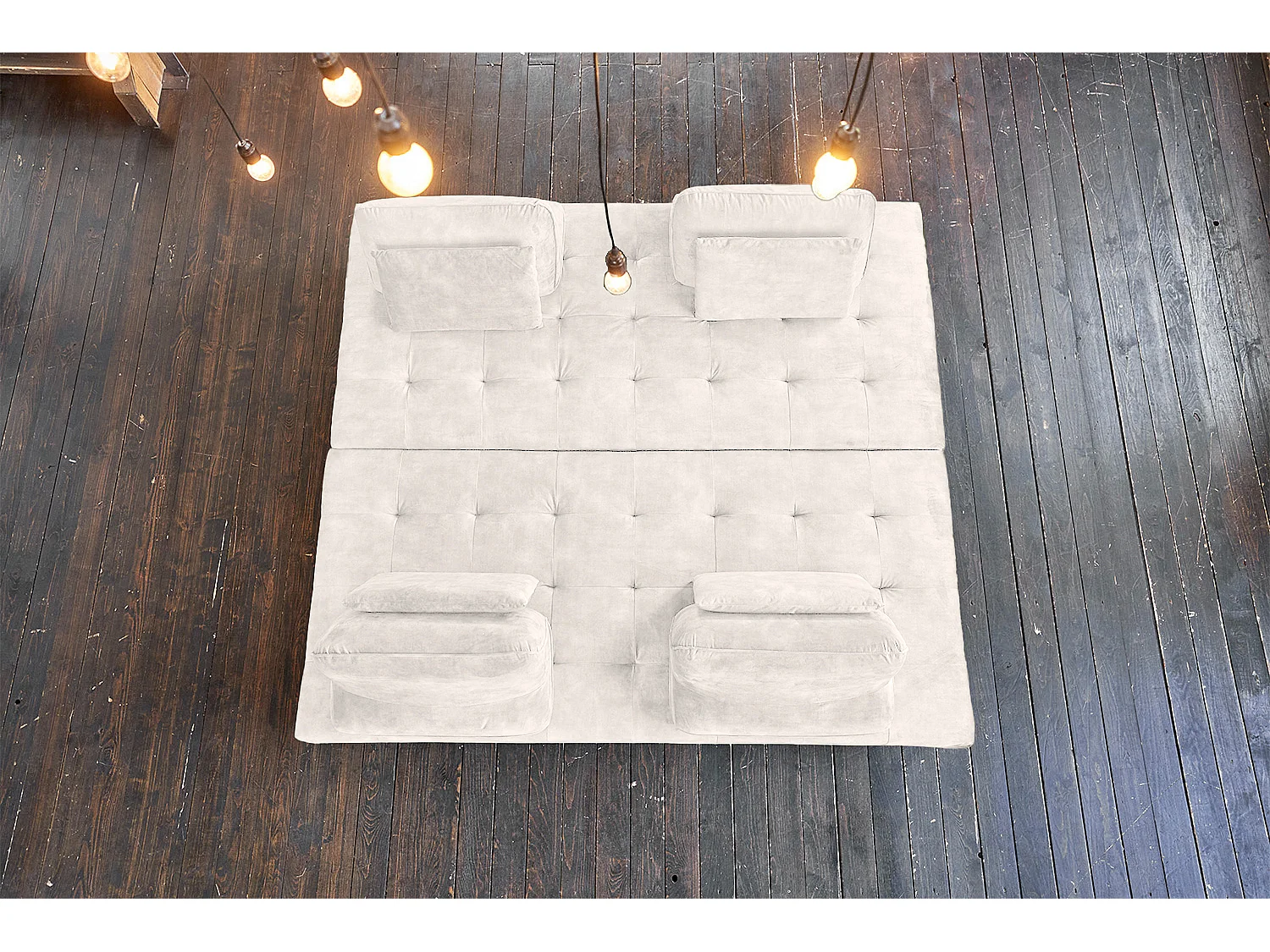 Daybed - Cremeweiß Velvet - WIOLO
