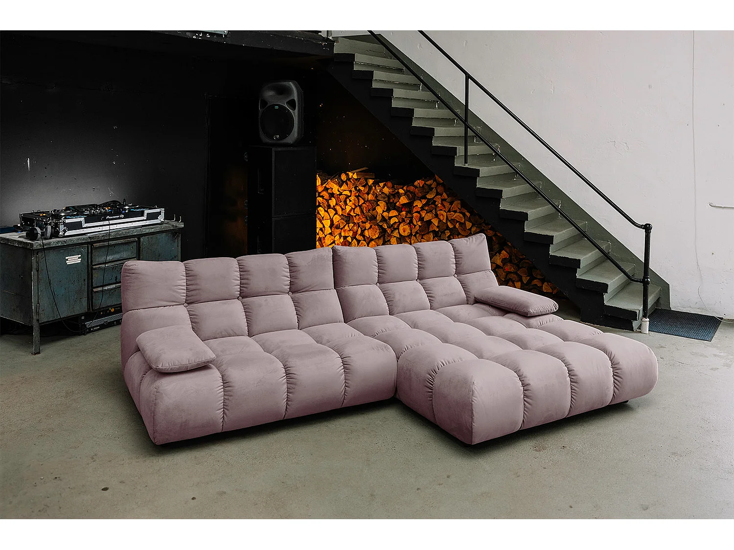 Ecksofa - Grau Velvet - VIVIEN