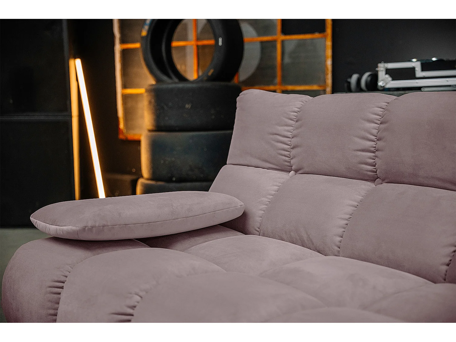 Ecksofa - Grau Velvet - VIVIEN