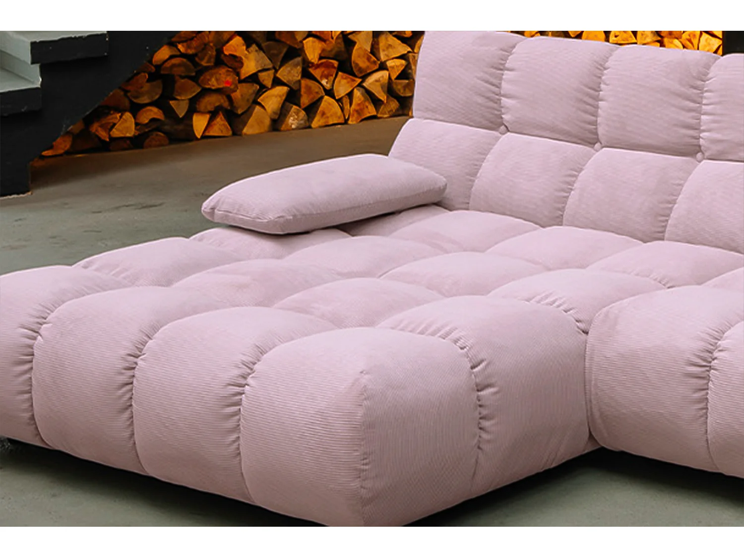 Ecksofa - Pink Cord - VIVIEN