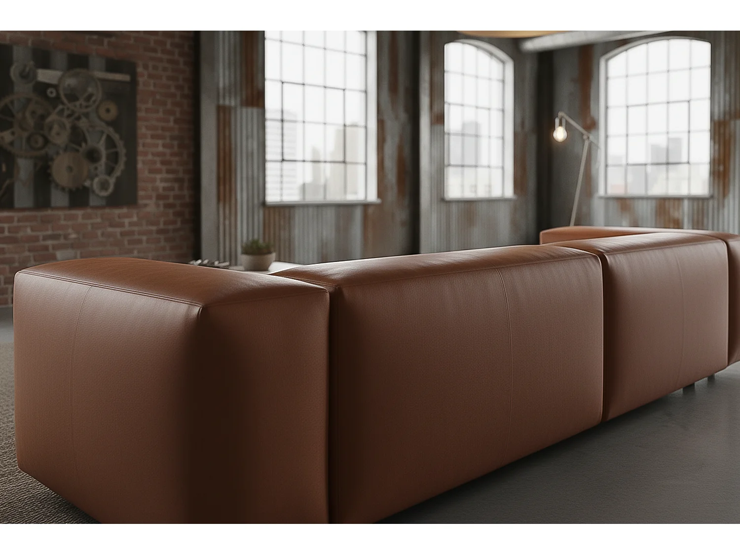Sofa - Braun Lederfaserstoff - CELESTE