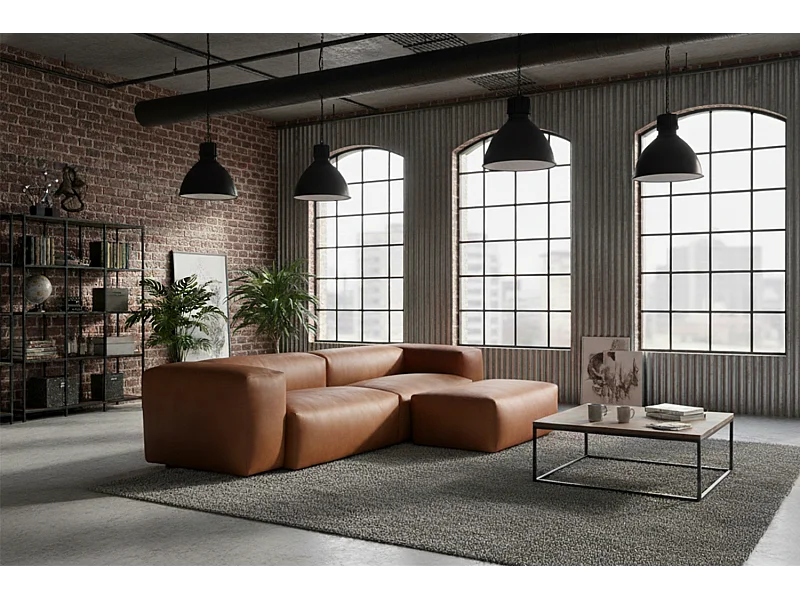 Divano - marrone Tessuto in fibra di pelle - CELESTE