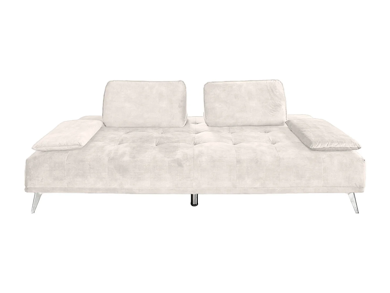 Sofá cama - blanco crema terciopelo - WIOLO