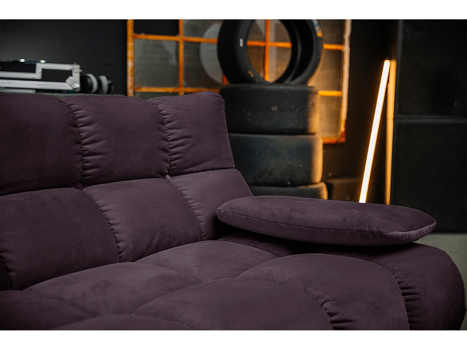 Canapé d'angle - Violette Velours - VIVIEN