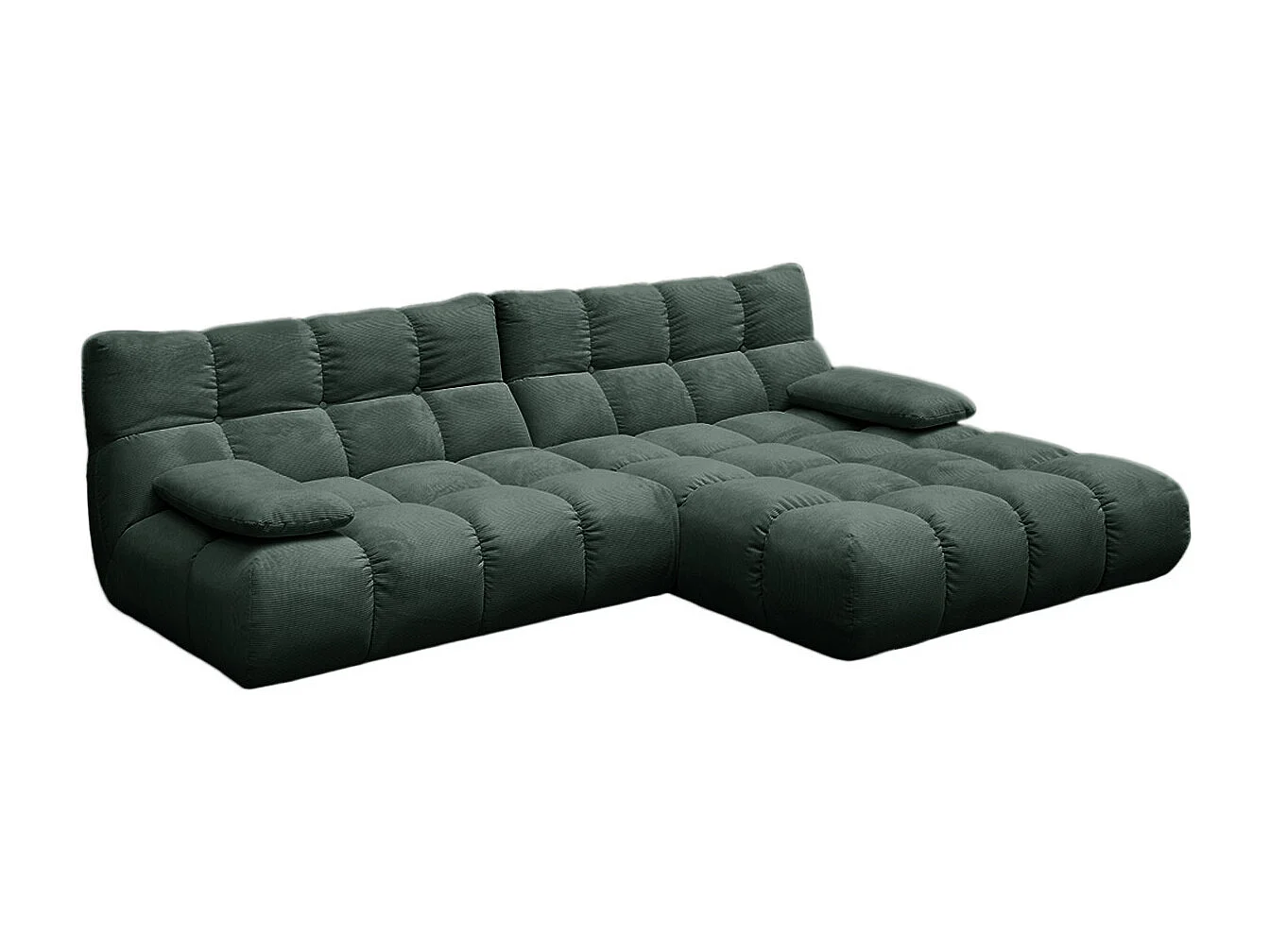 Sofá esquinero - verde esmeralda Pana - VIVIEN