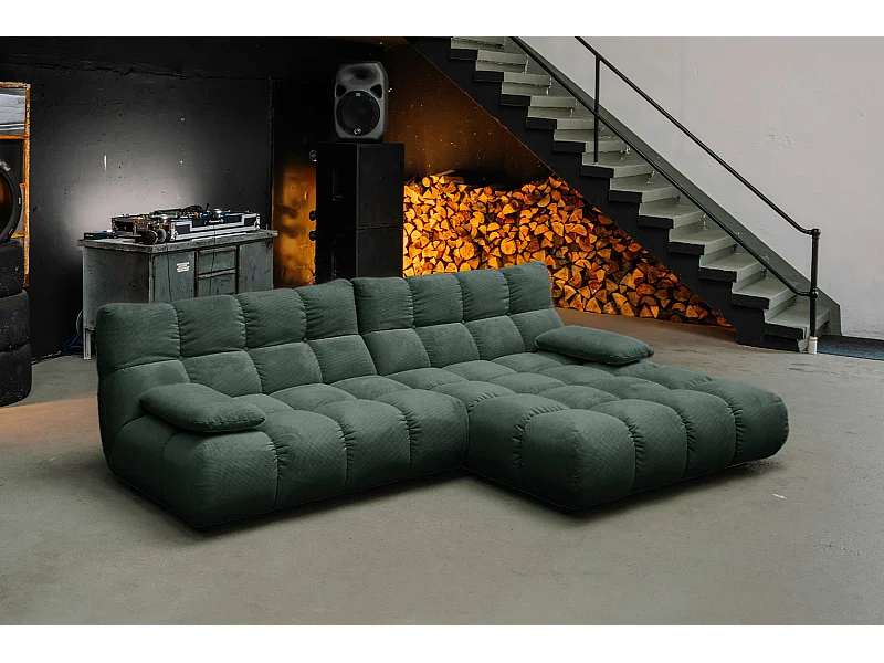 Hoekbank - Smaragdgroen Koord - VIVIEN