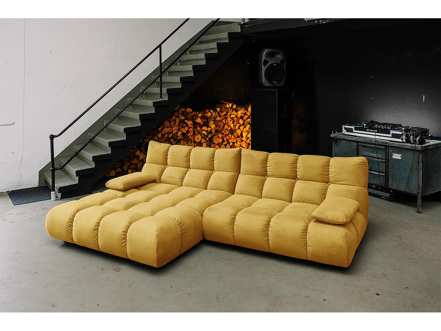 Ecksofa - Gelb Velvet - VIVIEN