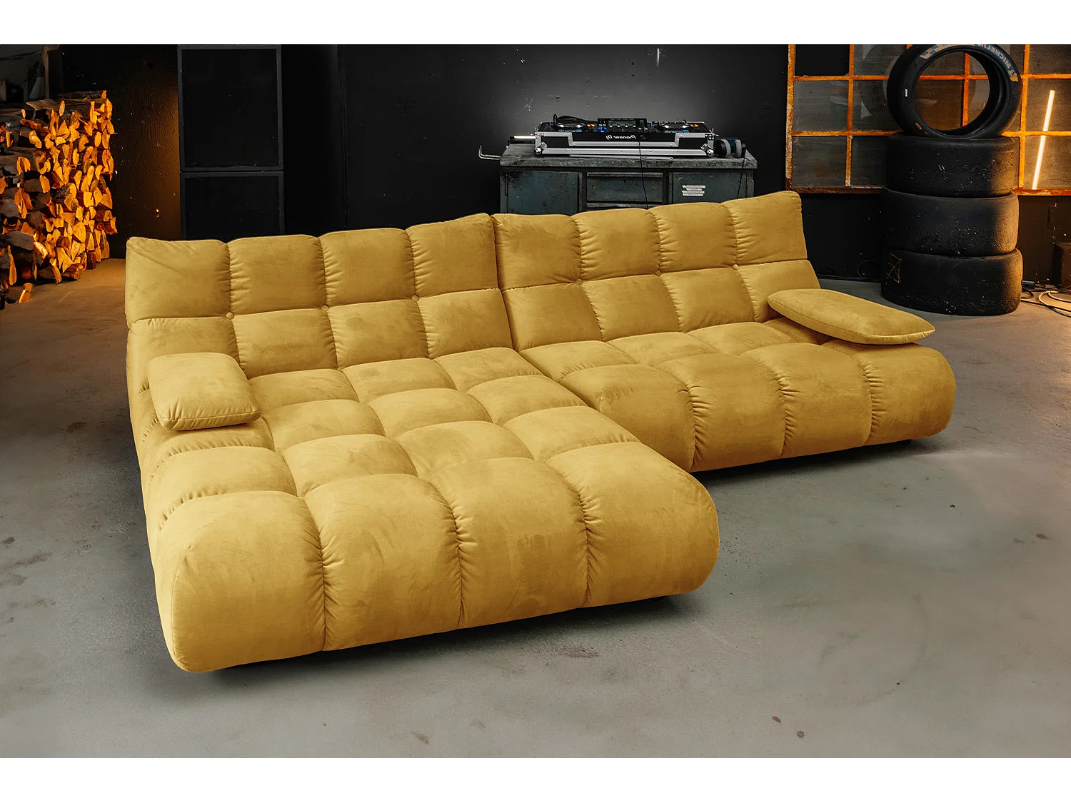 Ecksofa - Gelb Velvet - VIVIEN