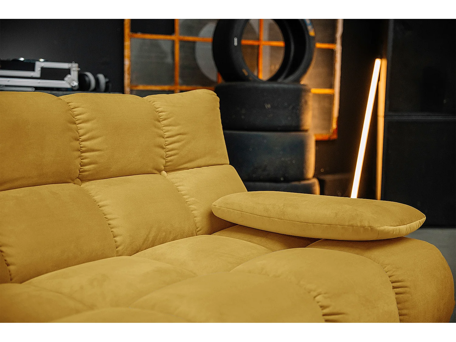 Ecksofa - Gelb Velvet - VIVIEN