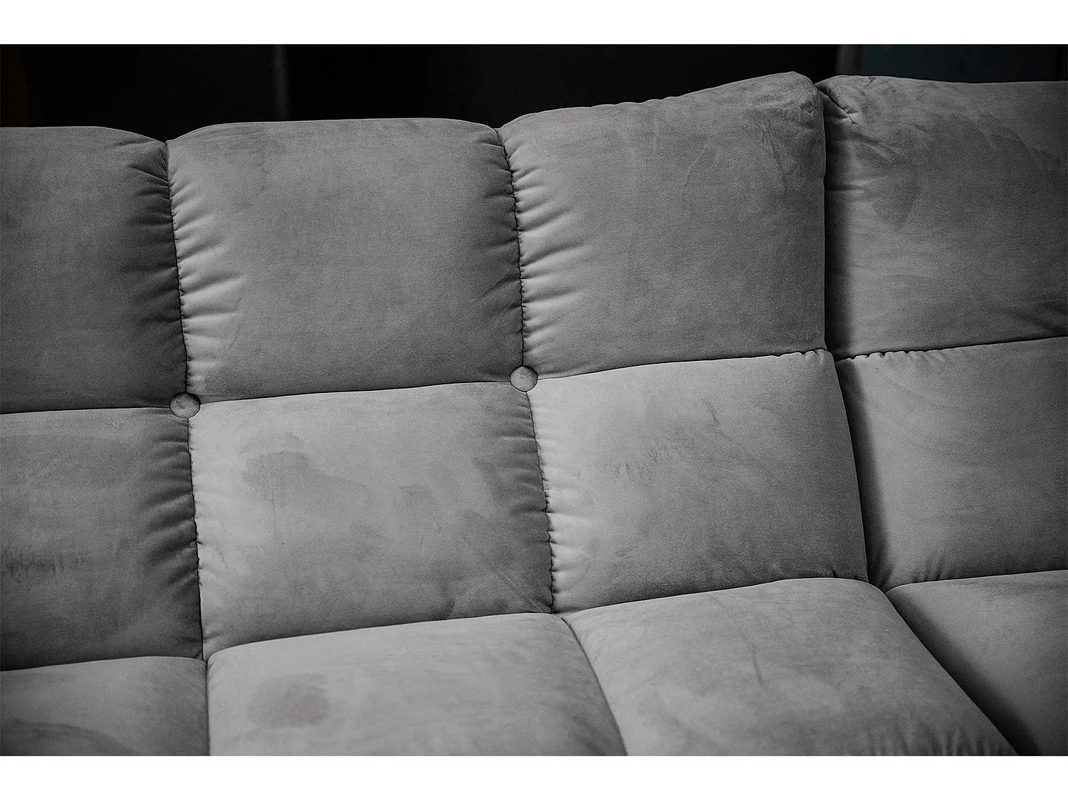 Ecksofa - Steingrau Velvet - VIVIEN