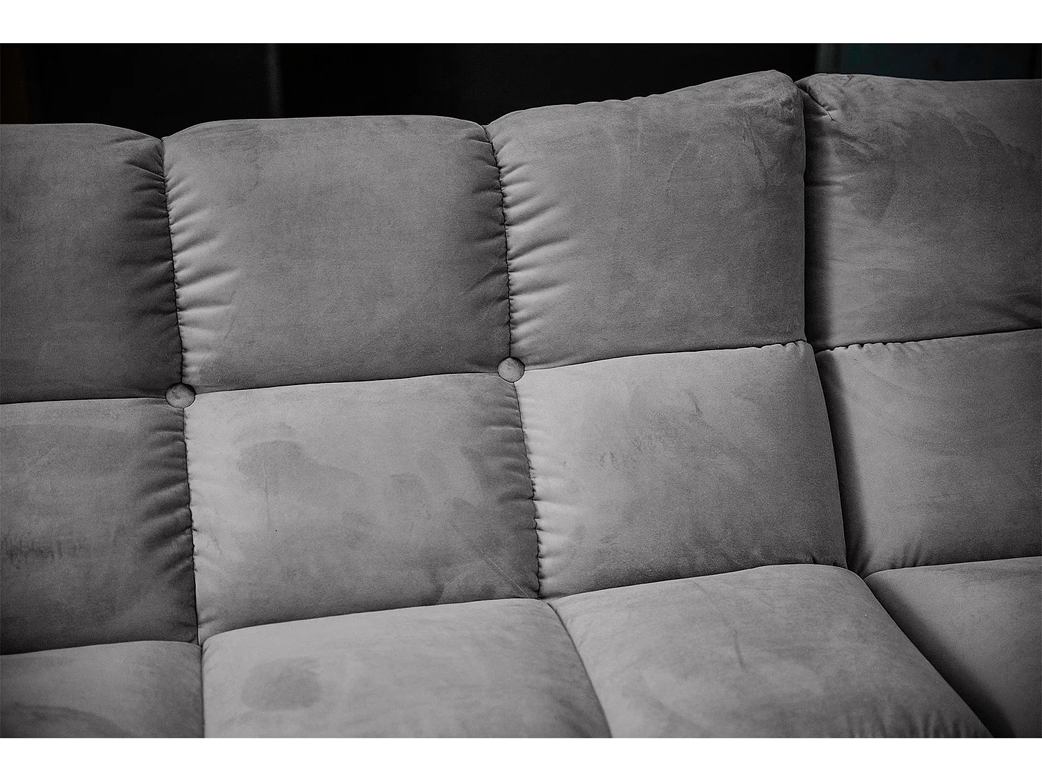 Canapé d'angle - gris pierre Velours - VIVIEN