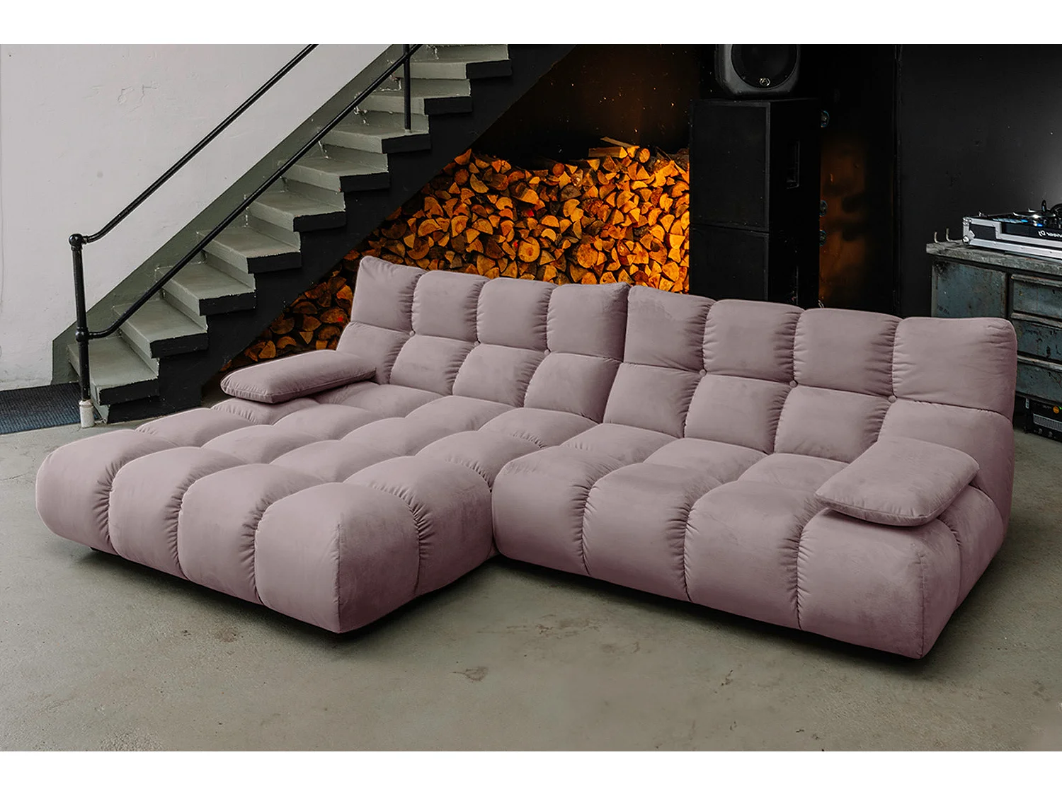 Ecksofa - Grau Velvet - VIVIEN