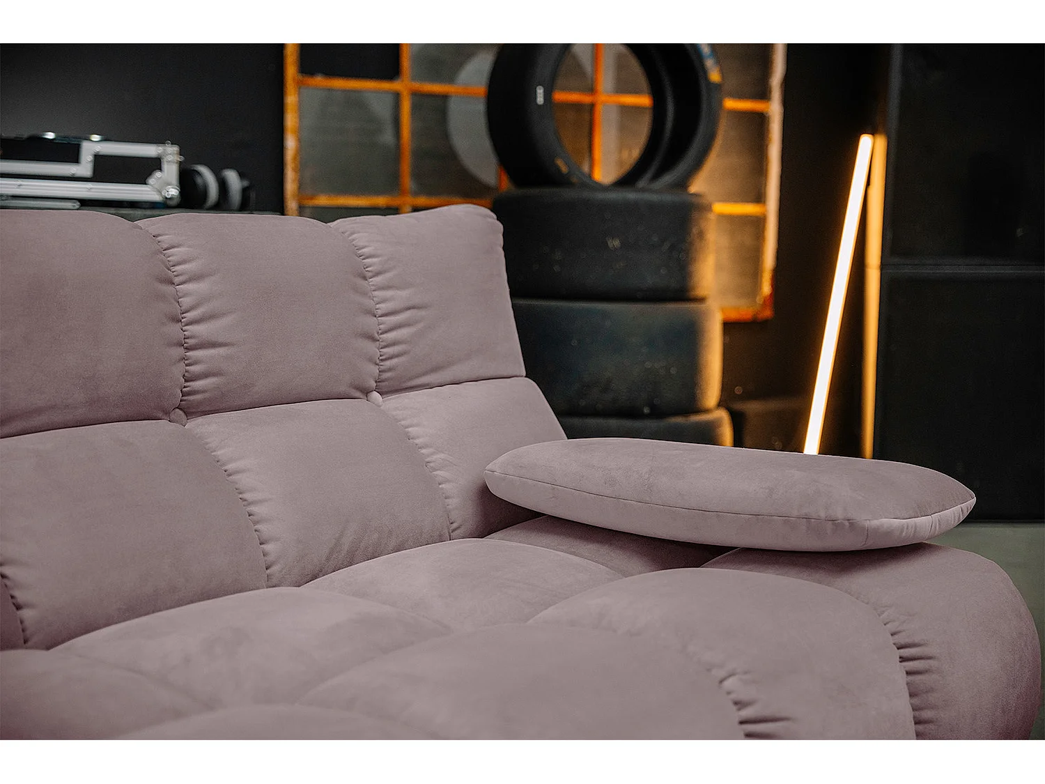 Ecksofa - Grau Velvet - VIVIEN