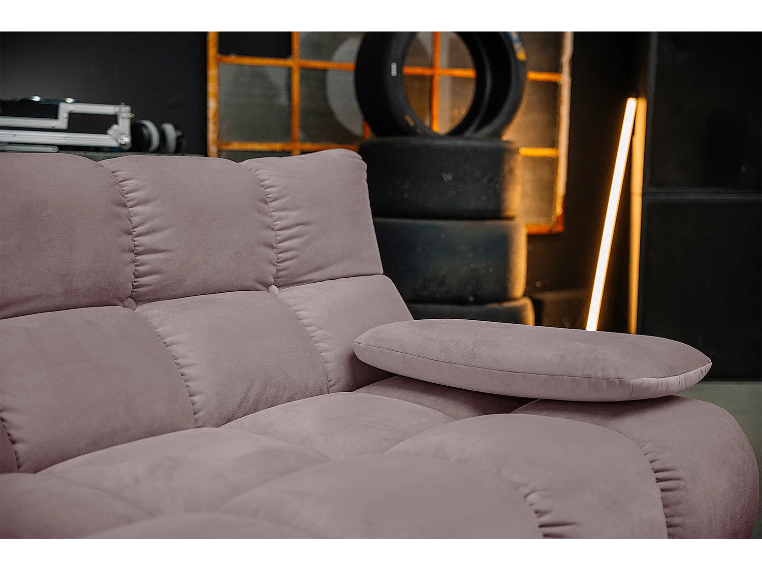 Canapé d'angle - Gris Velours - VIVIEN